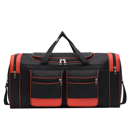 Reisetasche mit Großem Volumen – Wasserabweisende Sporttasche 60L mit Schultergurt – Schwarz/Blau oder Rot