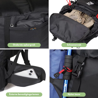 Wasserdichter 60L Trekkingrucksack – Ergonomisch, Ultraleicht, Ideal für Wandern & Camping