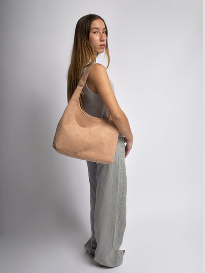 Schwarze Wildleder Schultertasche Damen – Minimalistisches & Geräumiges Design