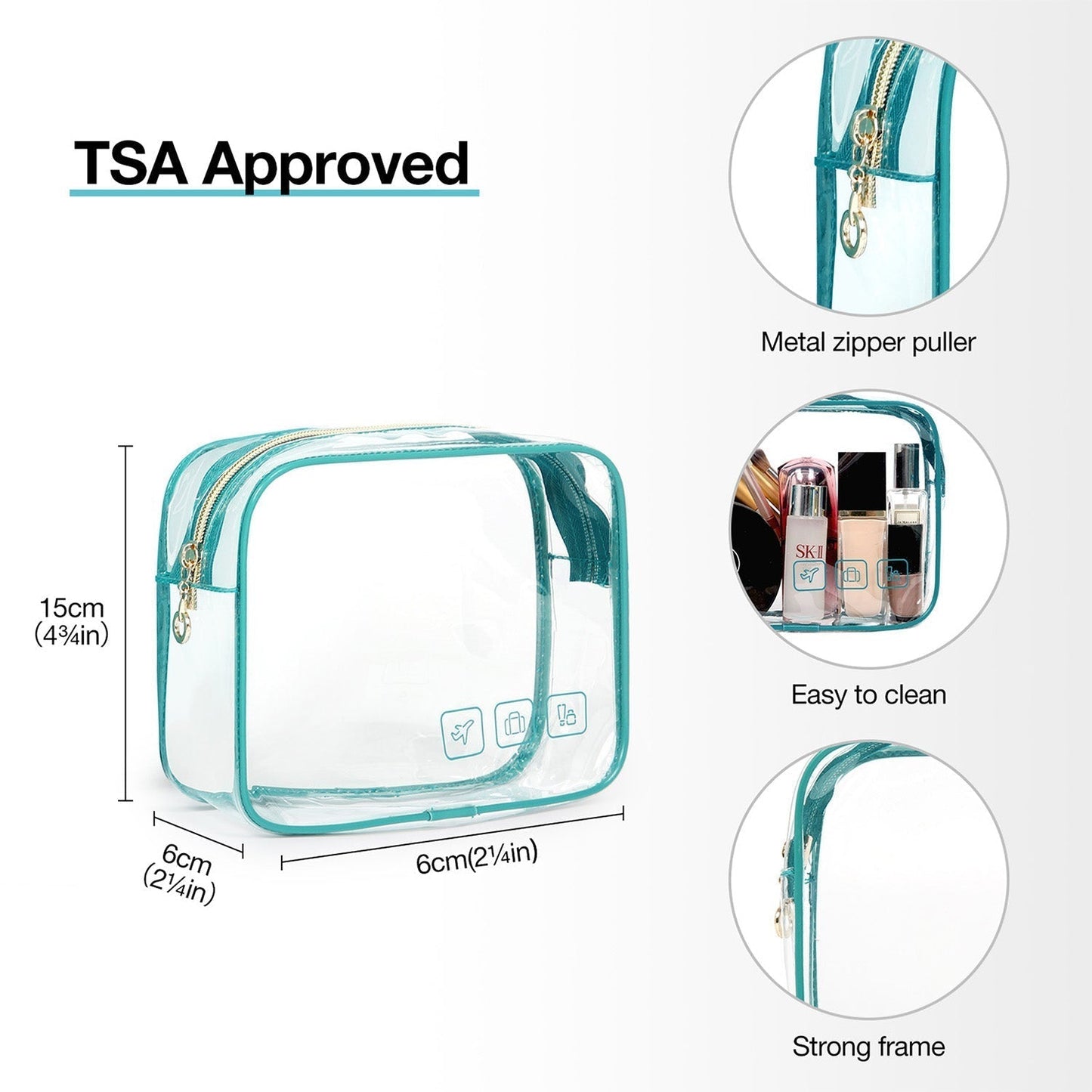 Wasserdichte Kulturtasche mit Transparentem Reiseset – Luxus Kosmetik- & Make-up Tasche für Reisen
