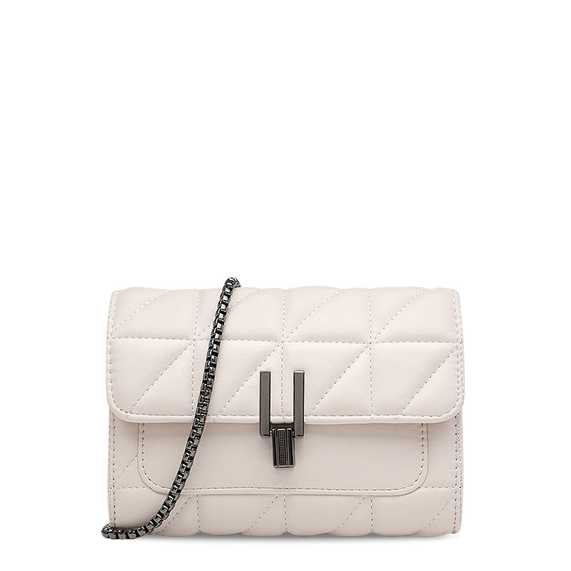 Luxuriöse Quilted Schultertasche mit Kette – Elegante Crossbody Bag aus veganem Leder