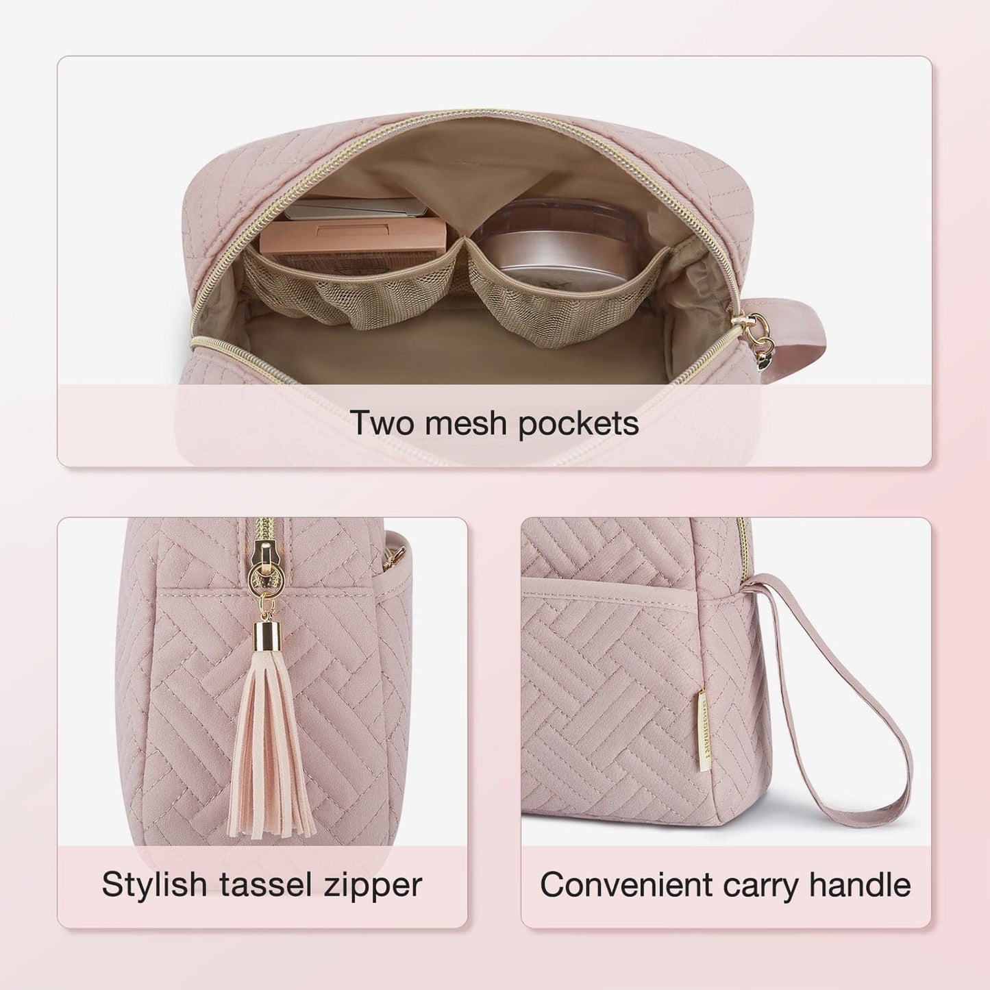 Luxus Kulturbeutel mit Handgelenksband – Wasserabweisender Make-up & Reise Organizer