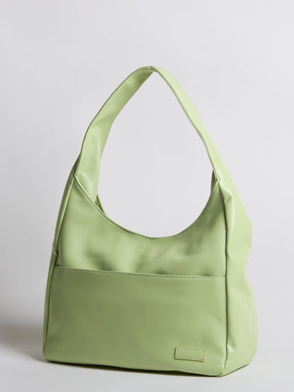 Geräumige Schwarze Schultertasche aus Veganer Leder – Minimalistisches Design