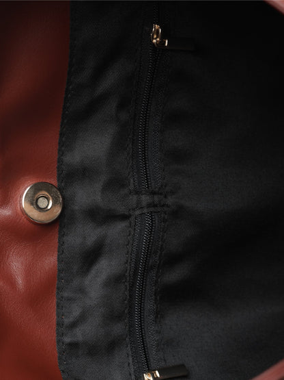 Geräumige Schwarze Schultertasche aus Veganer Leder – Minimalistisches Design
