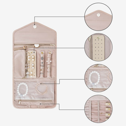 Schmucktasche Organizer – Kompakte Schmuck Aufbewahrung für Reisen im Umschlag-Design