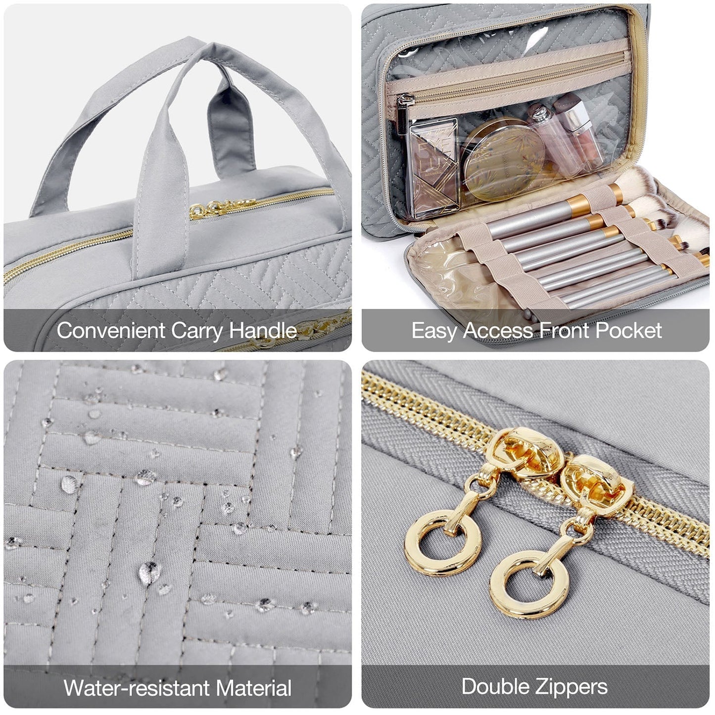 Wasserdichte Kulturtasche mit Transparentem Reiseset – Luxus Kosmetik- & Make-up Tasche für Reisen