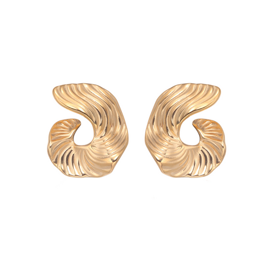 Goldene Statement-Ohrringe aus Edelstahl – Hypoallergen & nickelfrei
