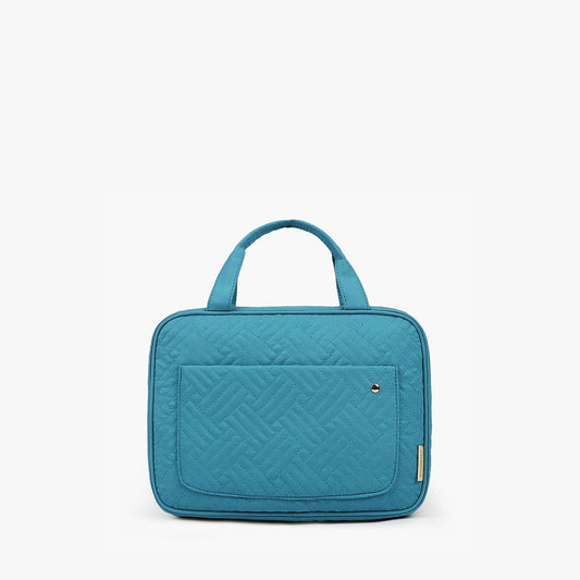 Türkiser Hängender Kulturbeutel – Wasserdichte Reisetasche mit Transparenten Fächern & Aufhänger