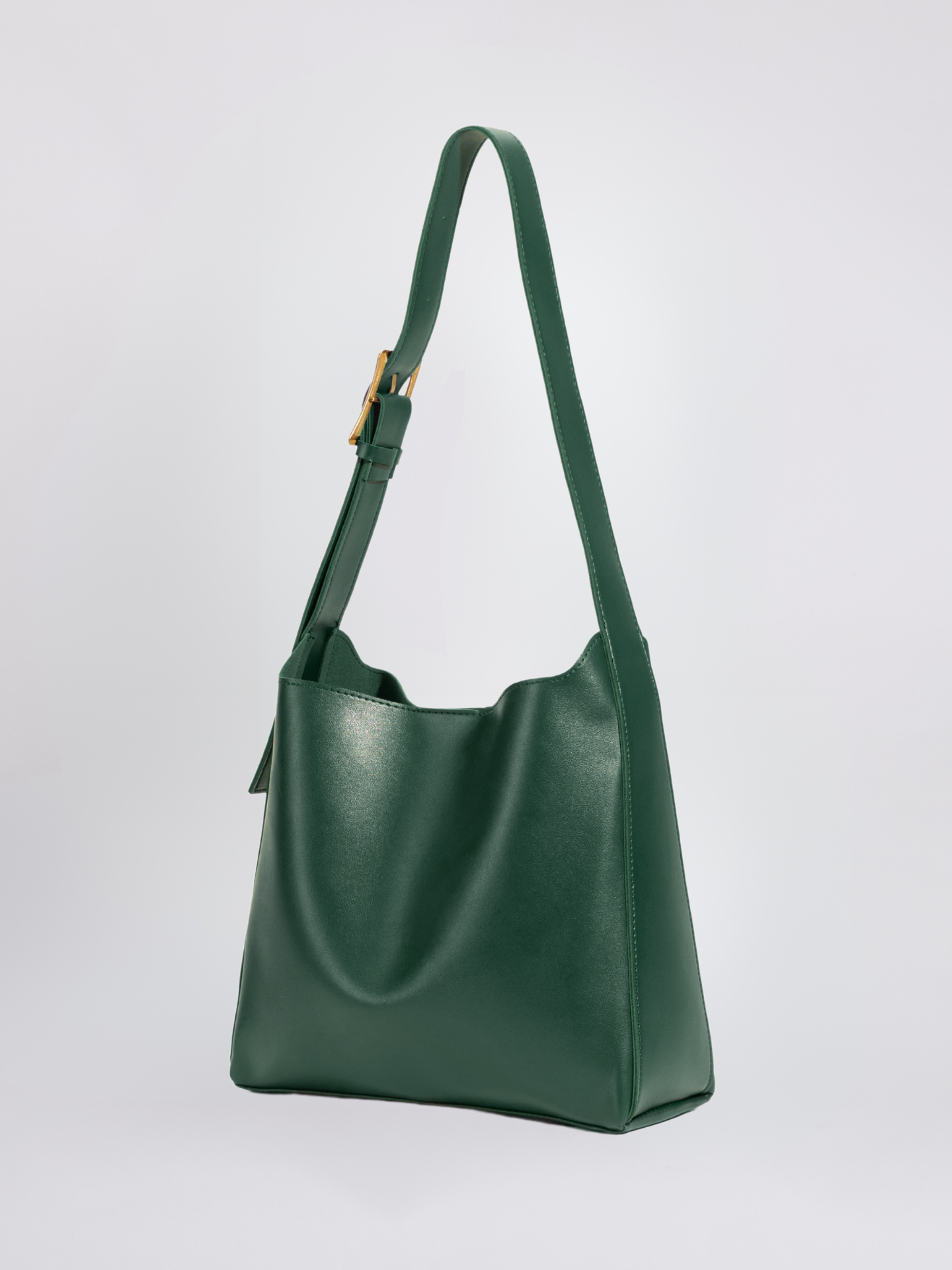 Minimalistische Vegan-Leder-Schultertasche – Schwarz & Bordeaux – Zeitloses Design für jeden Anlass