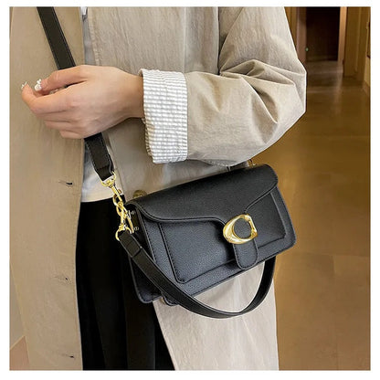 Vegane Umhängetasche mit goldener Schnalle – Stilvolle Crossbody Bag für Damen