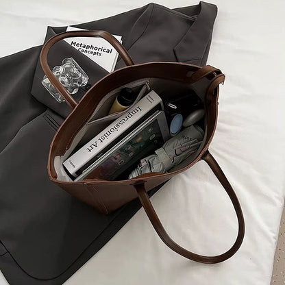 Elegante Damen-Shopper im Leder-Look – Geräumig, Vielseitig & Pflegeleicht