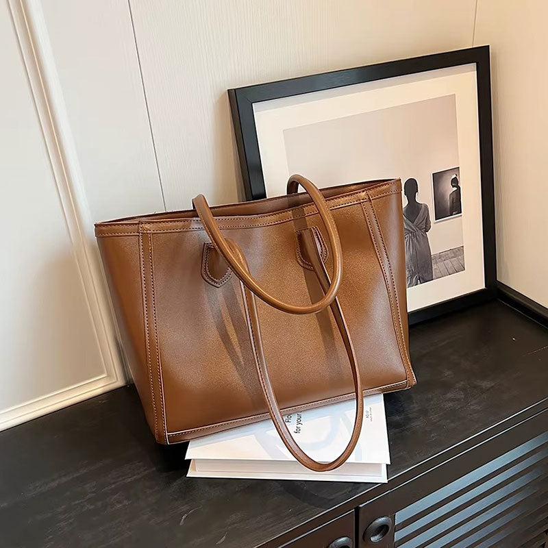Elegante Damen-Shopper im Leder-Look – Geräumig, Vielseitig & Pflegeleicht