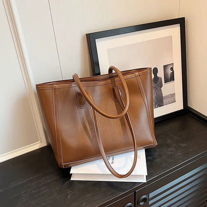 Elegante Damen-Shopper im Leder-Look – Geräumig, Vielseitig & Pflegeleicht