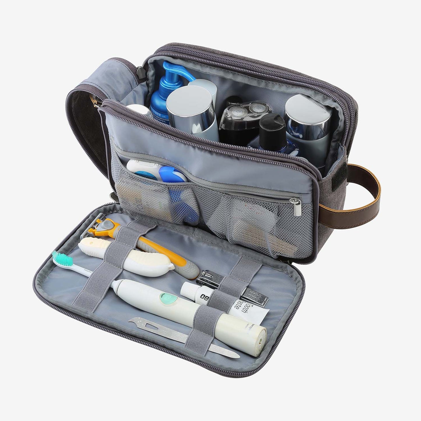 Wasserabweisende Kulturtasche Herren – Luxuriöse Reisetasche mit viel Stauraum