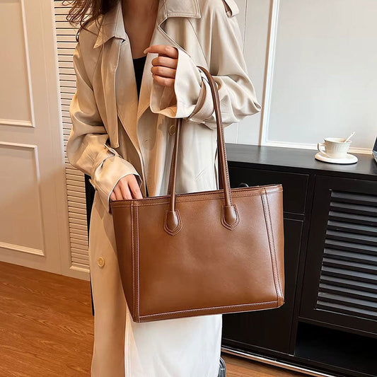 Elegante Damen-Shopper im Leder-Look – Geräumig, Vielseitig & Pflegeleicht