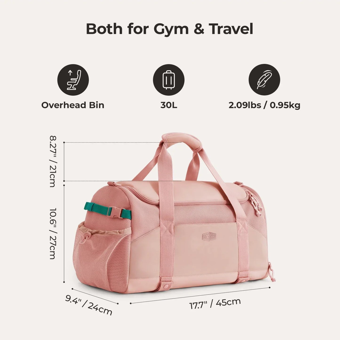 Duffel Bag 36L – Wasserabweisende Sport- & Reisetasche mit Schuhfach & Mehreren Fächern