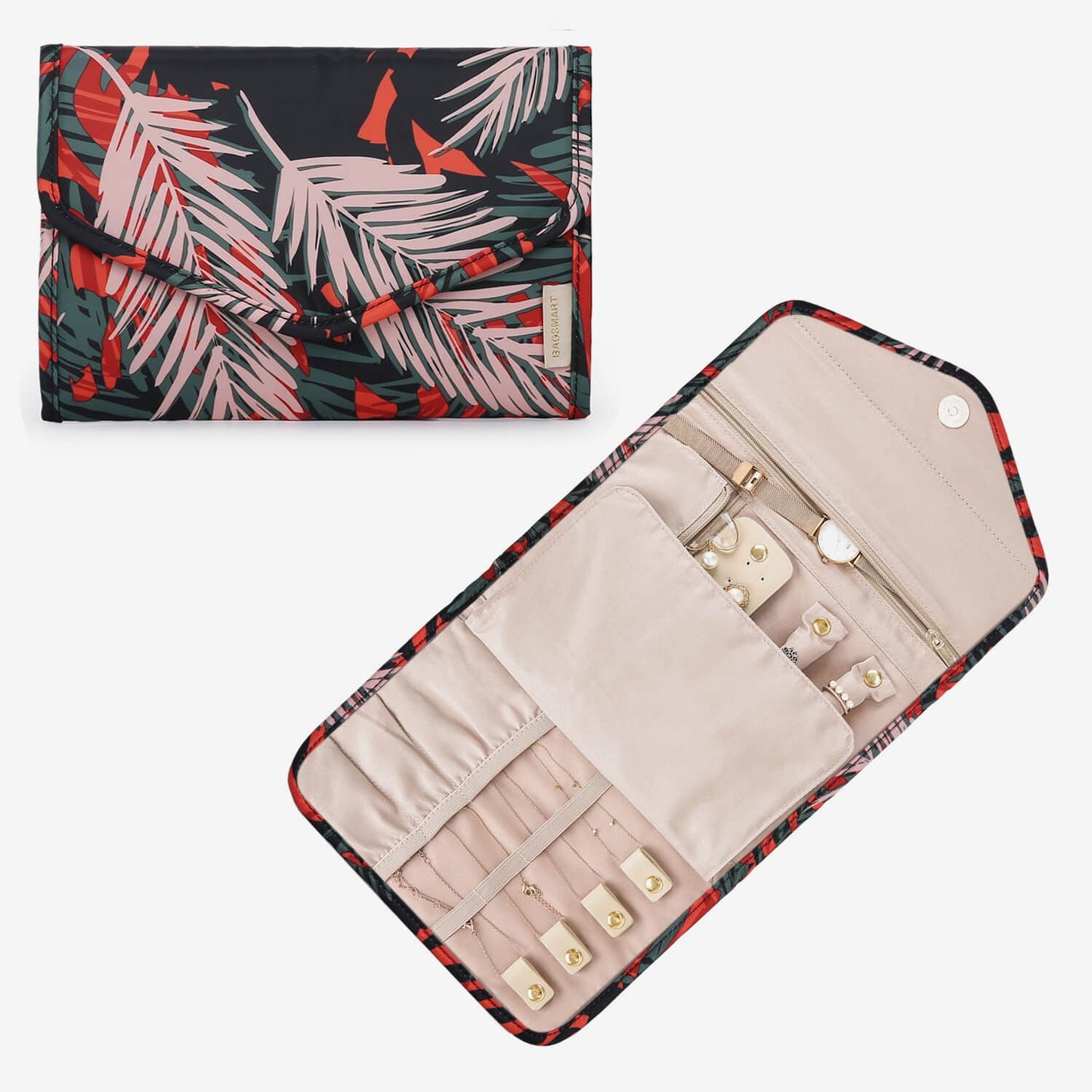 Schmucktasche Organizer – Kompakte Schmuck Aufbewahrung für Reisen im Umschlag-Design