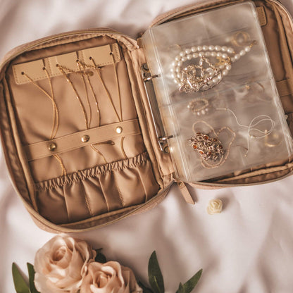 Luxus Schmuckkästchen für Reisen – Kompakter Organizer für Ringe, Ketten & Ohrringe