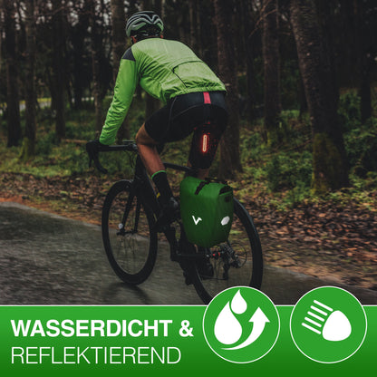Wasserdichte Fahrradtasche 25L für Gepäckträger – Rolltop, Reflektoren, Pendler & Freizeit