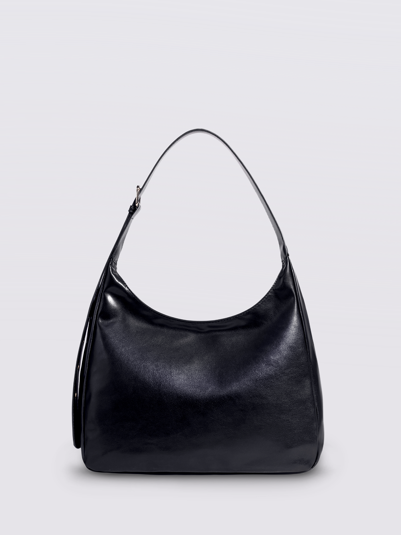 Schwarze Schultertasche Damen – Minimalistisches & geräumiges Design aus veganem Leder