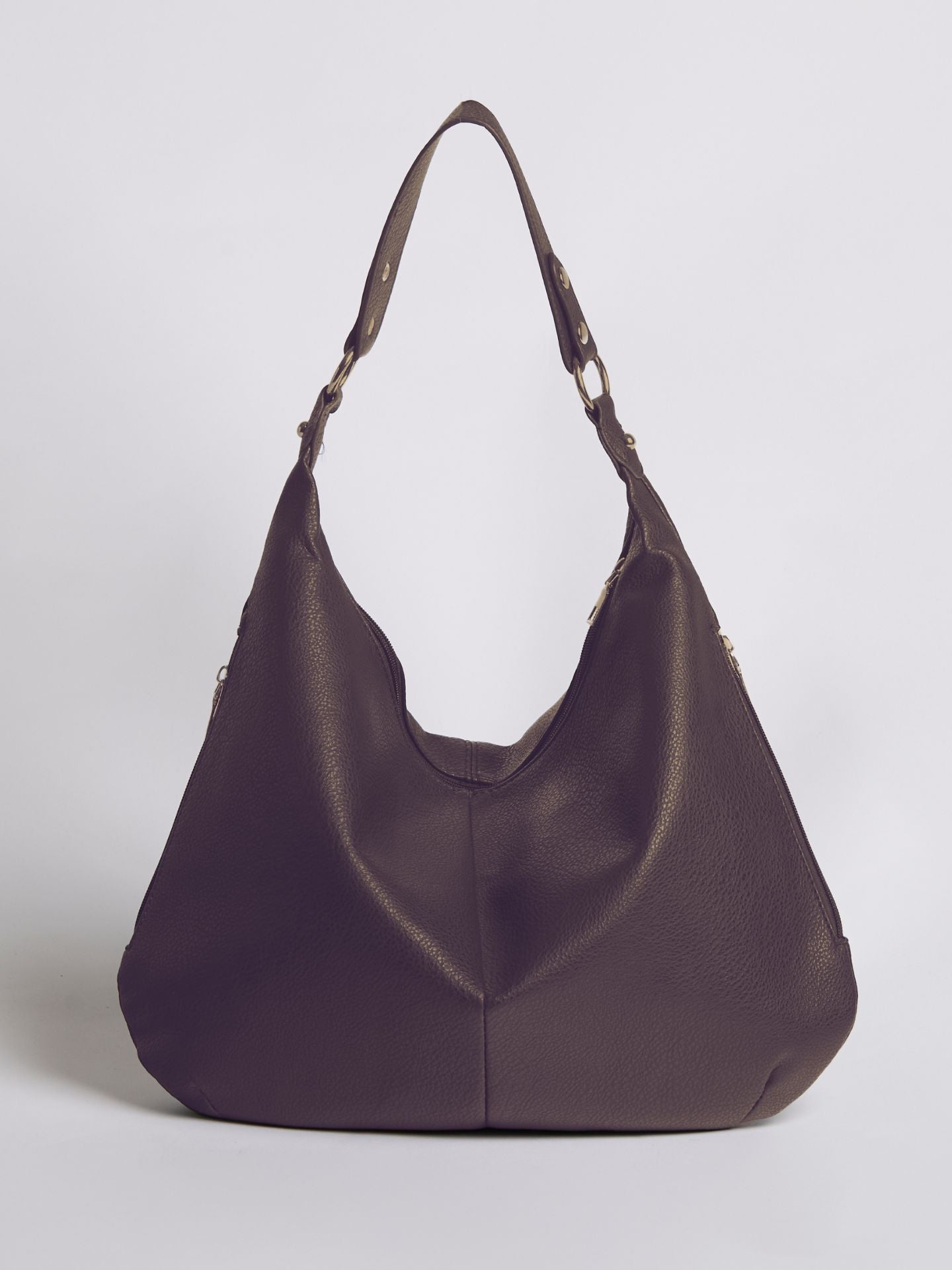 Große Schultertasche Damen – Veganes Leder in Schwarz & Lila