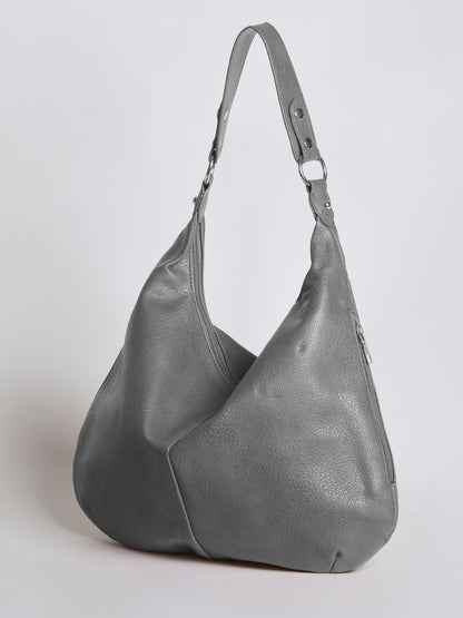 Große Schultertasche Damen – Veganes Leder in Schwarz & Lila
