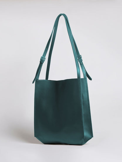 Minimalistische Schultertasche Damen – Schwarz & Braun, Geräumig & Elegant