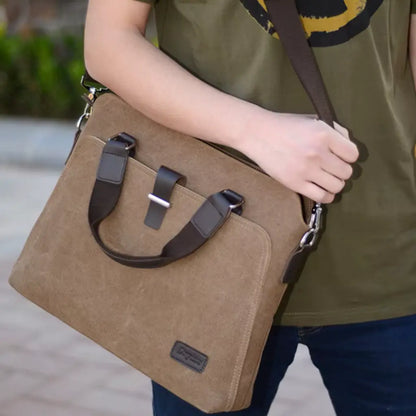 Laptoptasche aus Canvas in Braun – Leicht & Strapazierfähig für Damen & Herren
