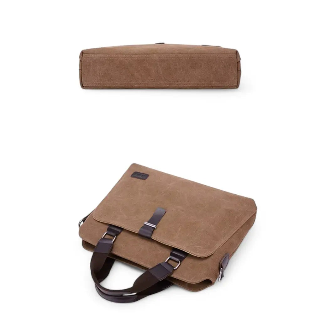Laptoptasche aus Canvas in Braun – Leicht & Strapazierfähig für Damen & Herren