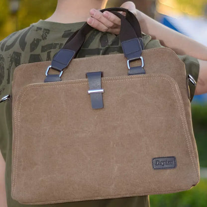 Laptoptasche aus Canvas in Braun – Leicht & Strapazierfähig für Damen & Herren
