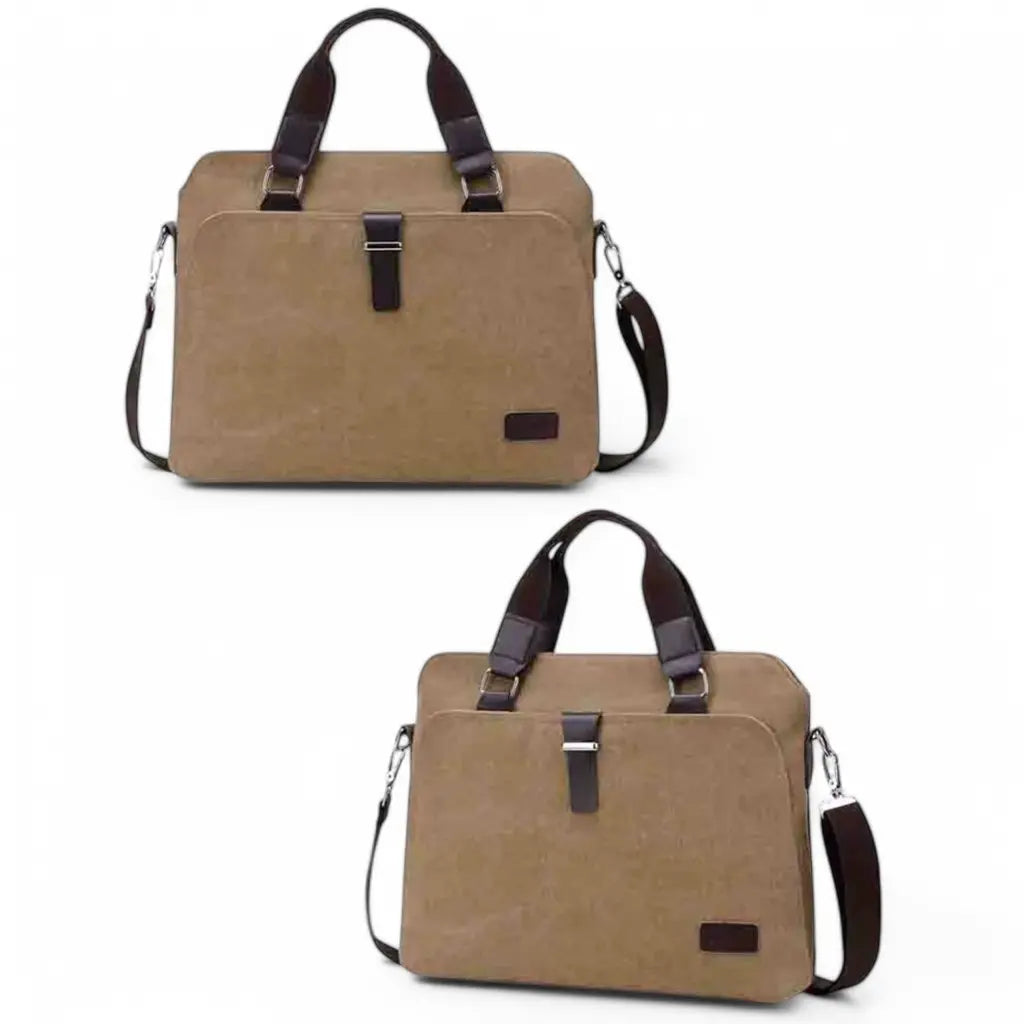Laptoptasche aus Canvas in Braun – Leicht & Strapazierfähig für Damen & Herren