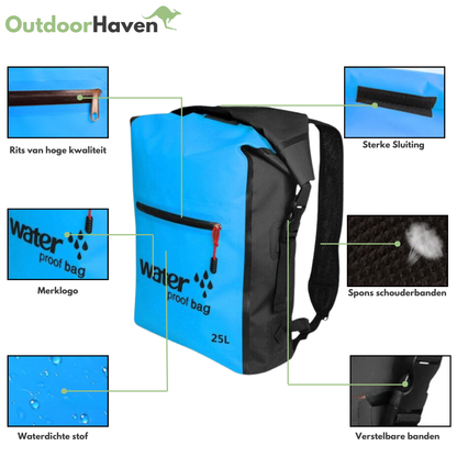 Wasserdichter Rucksack 25L – Perfekt für Kajakfahren, Wandern & Strandtage