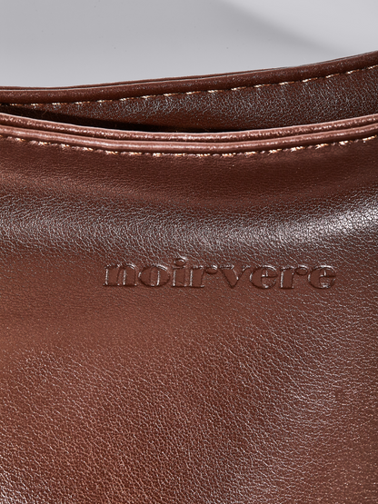 Geräumige Schwarze Schultertasche aus Veganer Leder – Minimalistisches Design