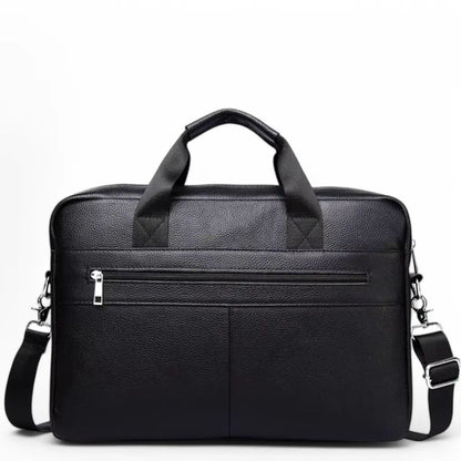 Laptoptasche Herren 15 Zoll Schwarz aus Echtleder – Wasserabweisend & Stilvoll für Business & Alltag