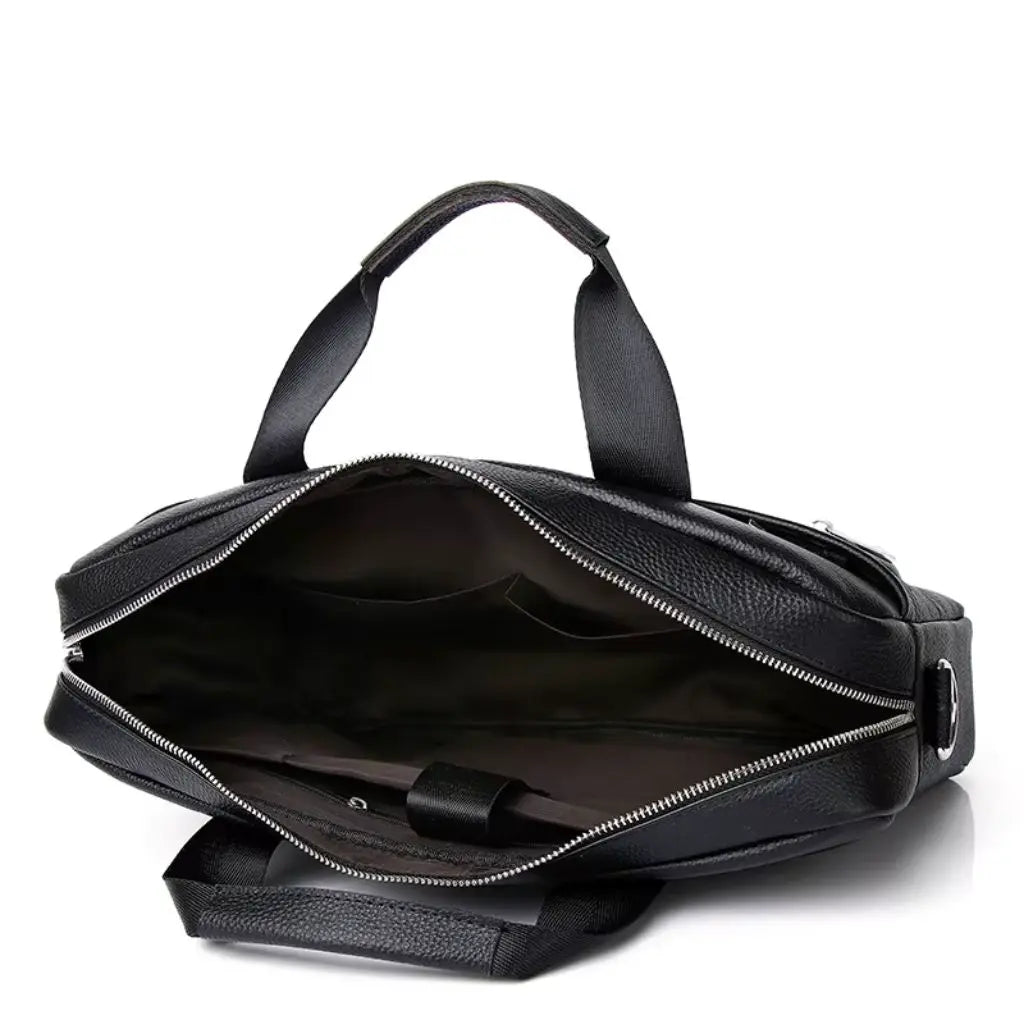 Laptoptasche Herren 15 Zoll Schwarz aus Echtleder – Wasserabweisend & Stilvoll für Business & Alltag