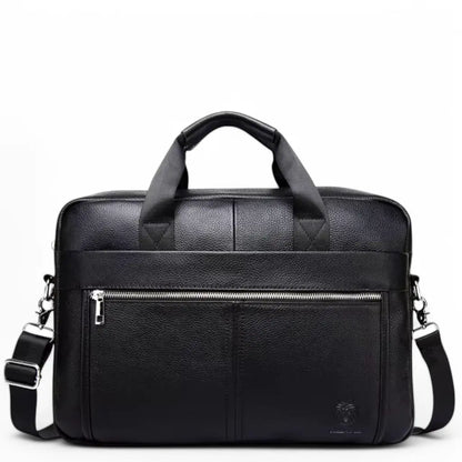 Laptoptasche Herren 15 Zoll Schwarz aus Echtleder – Wasserabweisend & Stilvoll für Business & Alltag