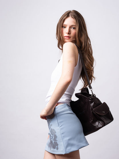 Schwarze Schultertasche Damen mit Seitentaschen – Geräumig & Elegant