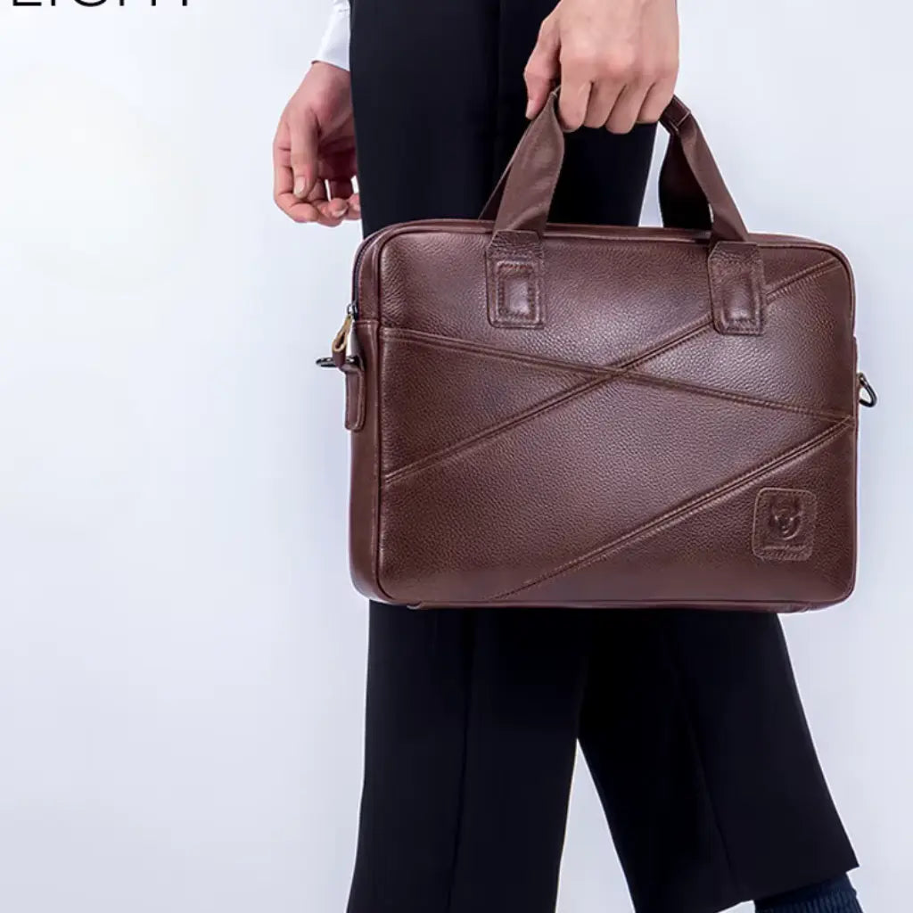 Schwarze Laptoptasche aus Leder – Elegant & Funktional