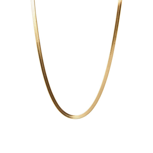 Goldfarbene Snake Chain Halskette – Minimalistisches Design, 18K Vergoldung, 45 cm – Perfekt für Layering & Alltag