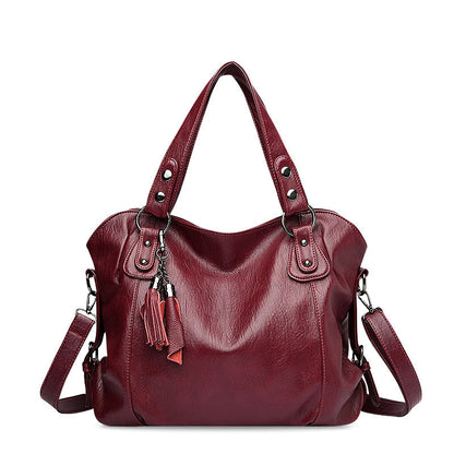 Luxuriöse Damen Handtasche – Geräumige Schultertasche mit Quasten