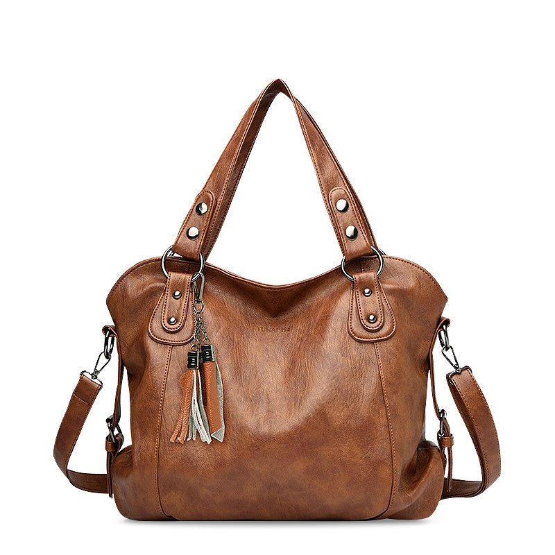 Luxuriöse Damen Handtasche – Geräumige Schultertasche mit Quasten