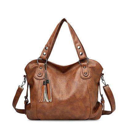 Luxuriöse Damen Handtasche – Geräumige Schultertasche mit Quasten