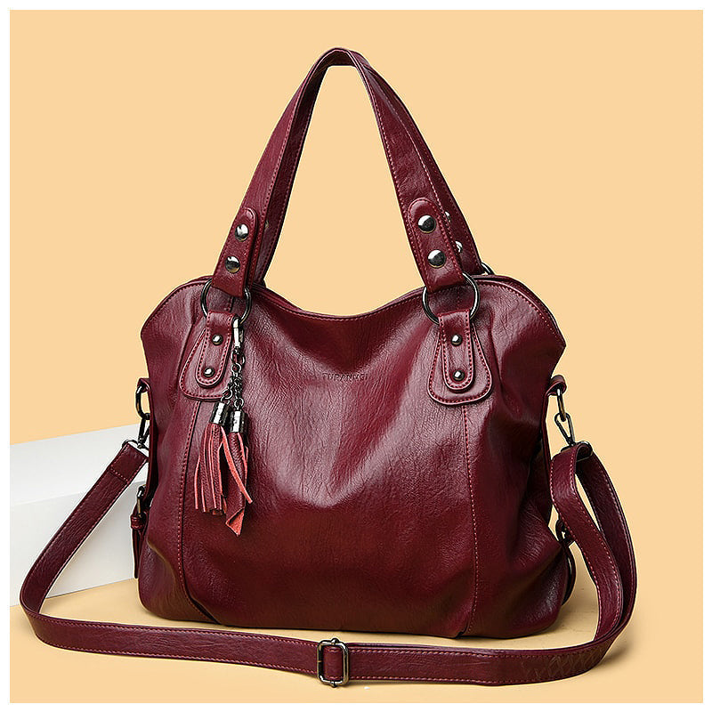 Luxuriöse Damen Handtasche – Geräumige Schultertasche mit Quasten