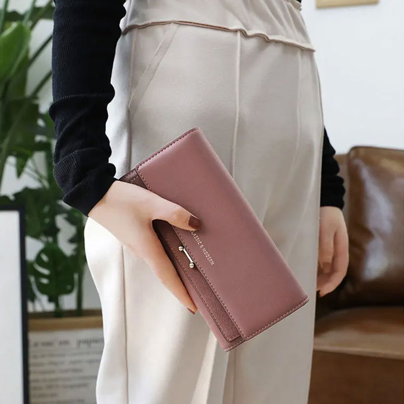 Luxe Damen Portemonnaie aus Kunstleder mit RFID-Schutz & Smartphone-Fach