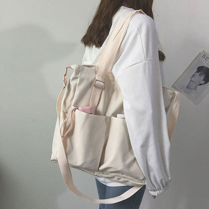 Canvas Schultertasche – Geräumig, Trendy & Praktisch für Damen