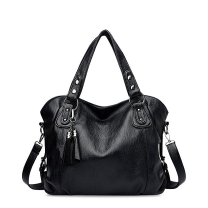 Luxuriöse Damen Handtasche – Geräumige Schultertasche mit Quasten