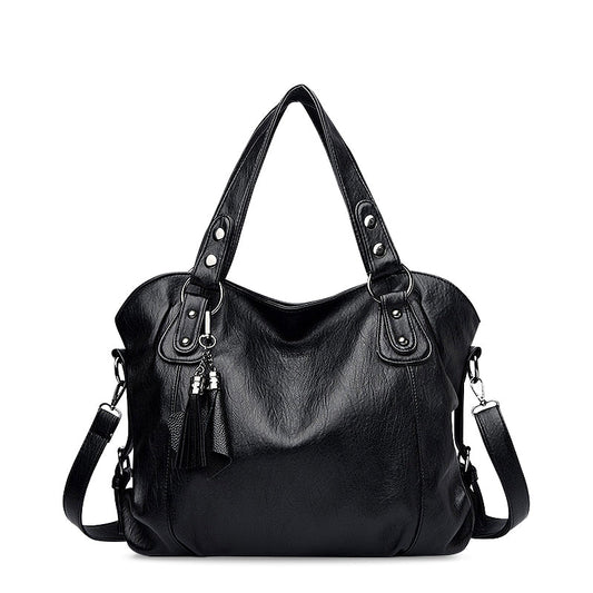 Luxuriöse Damen Handtasche – Geräumige Schultertasche mit Quasten
