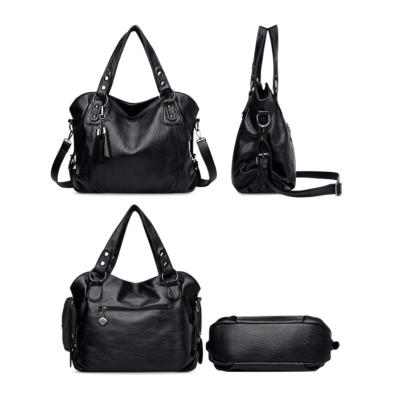 Luxuriöse Damen Handtasche – Geräumige Schultertasche mit Quasten