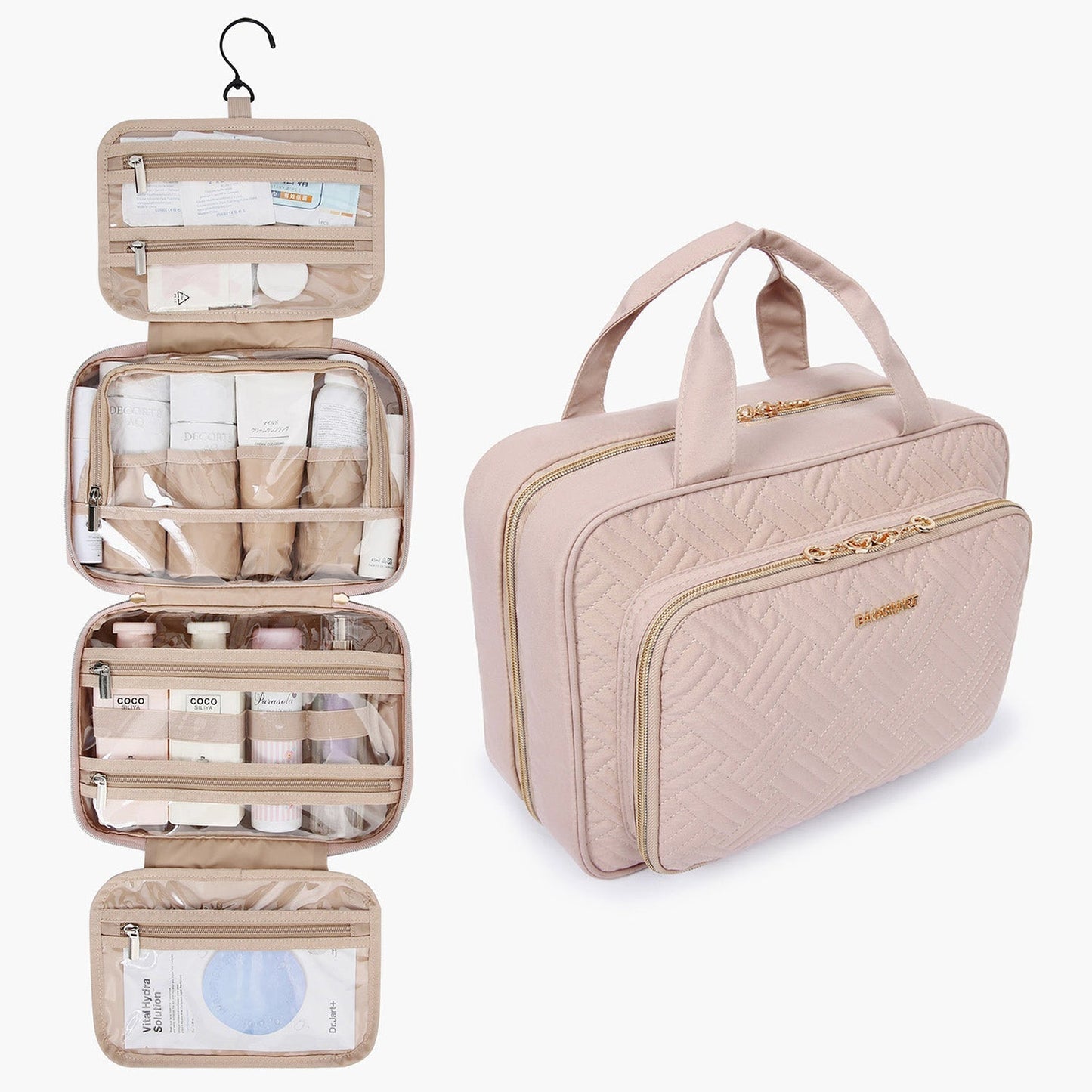 Wasserdichte Kulturtasche mit Transparentem Reiseset – Luxus Kosmetik- & Make-up Tasche für Reisen