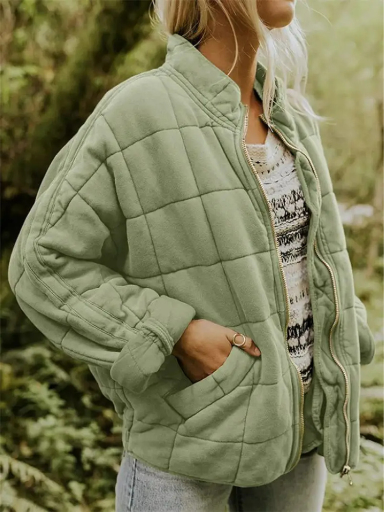 Damen Steppjacke Oversized – Warme Übergangsjacke mit Taschen